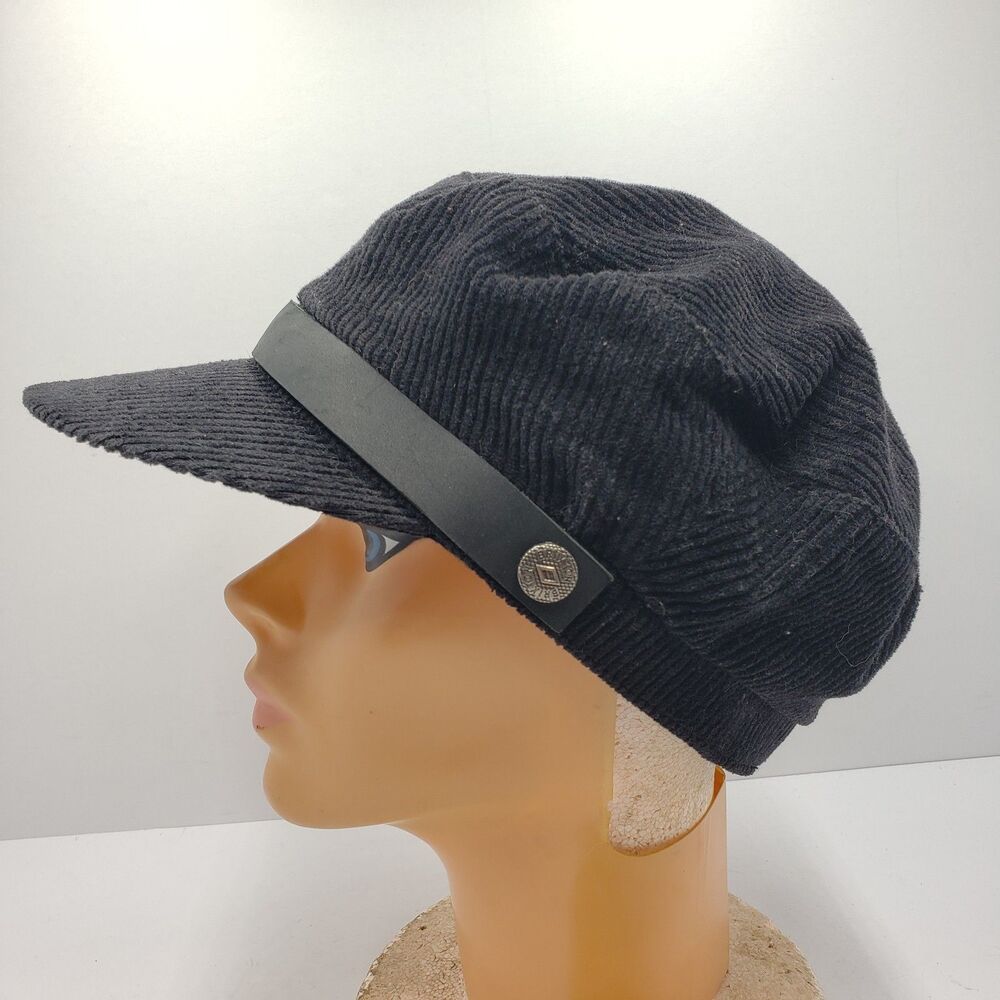 Brixton Fiddler Fisherman Cap Black Corduroy Fiddler Hat Size 7 Small S - Picture 5 of 8